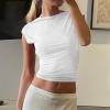 Crop Tops for Women Cute Summer Workout Basic Tees Slim Fit Casual Blouse Trendy Short Sleeve T Shirts for Teen Girls view 2