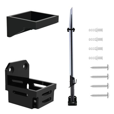 Cosmos 1 Set Lightsaber Wall Mount Stand Darksaber Display Holder Acrylic Black Lightsaber Wall Rack Dark Saber Stand for Vertical Displaying Darksaber, Lightsaber, Sword and Cue (Solid Black Color)