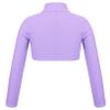 QinCiao Girls Sportswear Athletic Cheerleading Turtleneck Gymnastics T-Shirt Crop Top for Ballet Dance Perfor Workout Lavender 15-16 view 2
