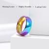 King Will 8mm Tungsten Carbide Wedding Band for Men Women Rainbow Color Plated High Polished Dome Style Ring Comfort Fit 10.5 view 2