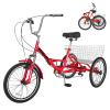 Barbella Folding Tricycles Adult Folding Bikes, 7 Speed Folding Adult Trikes, 20/24/26 inch 3 Wheels Bikes Cruiser Bike with Large Basket, Foldable Tricycle for Adults, Women, Men, Seniors view 1