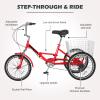 Barbella Folding Tricycles Adult Folding Bikes, 7 Speed Folding Adult Trikes, 20/24/26 inch 3 Wheels Bikes Cruiser Bike with Large Basket, Foldable Tricycle for Adults, Women, Men, Seniors view 3