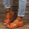 Orthopedic Sandals for Women,Summer Wedge Sandals with Arch Support Comfortable Walking Slippers Anti-Slip Breathable Slip On Flip Flops Lightweight Athletic Yoga Mat Sandals Dressy Womens 2023 view 4