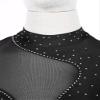 TSSOE Women Mesh Patchwork Gymnastics Leotard Long Sleeves Bodysuit Figure Skating Performance Costume Black Large view 4