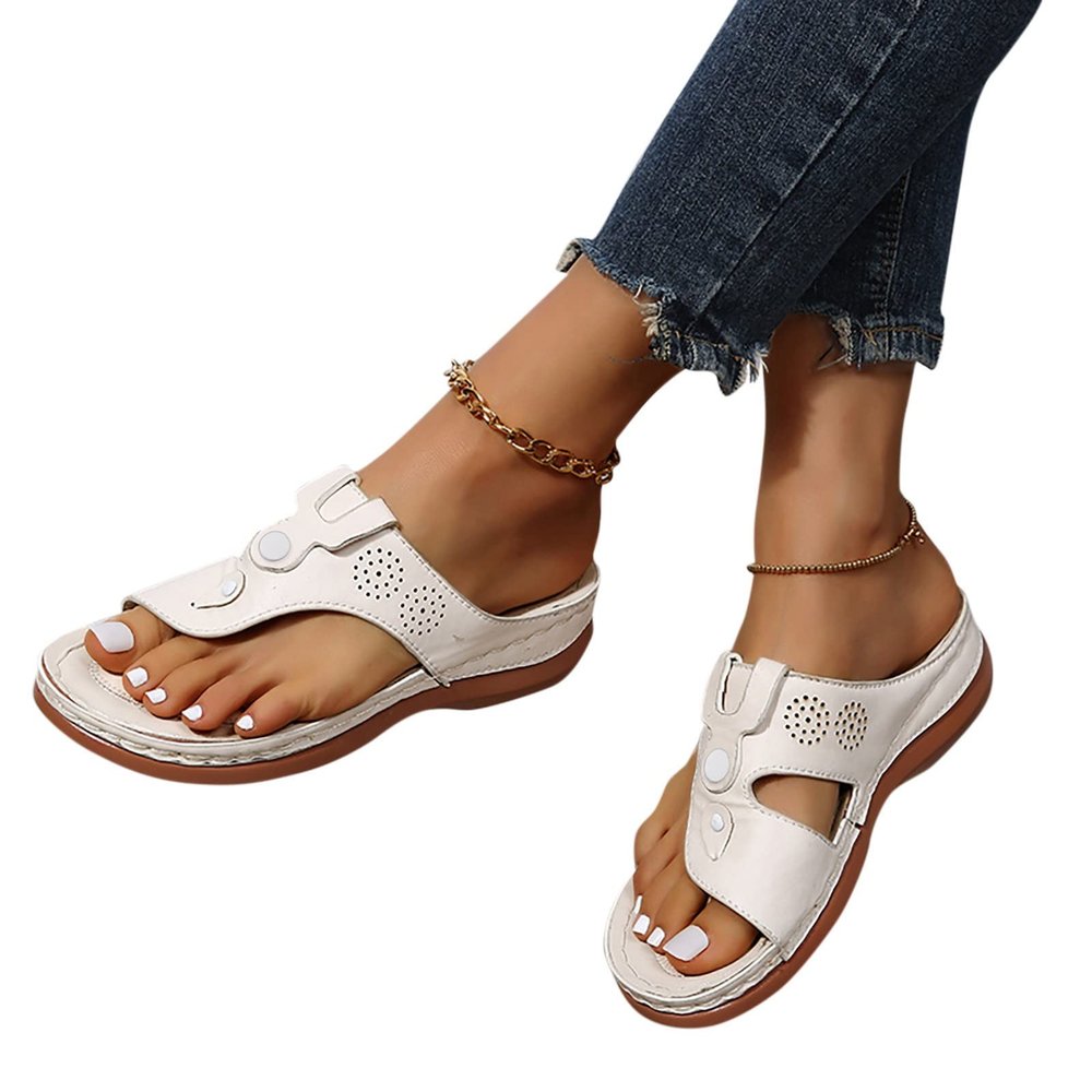 Orthopedic Sandals for Women,Summer Wedge Sandals with Arch Support Comfortable Walking Slippers Anti-Slip Breathable Slip On Flip Flops Lightweight Athletic Yoga Mat Sandals Dressy Womens 2023