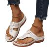 Orthopedic Sandals for Women,Summer Wedge Sandals with Arch Support Comfortable Walking Slippers Anti-Slip Breathable Slip On Flip Flops Lightweight Athletic Yoga Mat Sandals Dressy Womens 2023 view 4