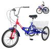 Barbella Folding Tricycles Adult Folding Bikes, 7 Speed Folding Adult Trikes, 20/24/26 inch 3 Wheels Bikes Cruiser Bike with Large Basket, Foldable Tricycle for Adults, Women, Men, Seniors view 1