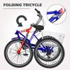 Barbella Folding Tricycles Adult Folding Bikes, 7 Speed Folding Adult Trikes, 20/24/26 inch 3 Wheels Bikes Cruiser Bike with Large Basket, Foldable Tricycle for Adults, Women, Men, Seniors view 2