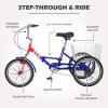 Barbella Folding Tricycles Adult Folding Bikes, 7 Speed Folding Adult Trikes, 20/24/26 inch 3 Wheels Bikes Cruiser Bike with Large Basket, Foldable Tricycle for Adults, Women, Men, Seniors view 3