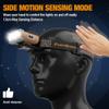 EverBrite Hat Lights Clip On Rechargeable Headlamp with Motion Sensor, 3 Models LED 180 Adjustable Head Lamp to Wear and Clip for Hard Hats, Outdoor Headlight with Red Light for Running, Camping view 3