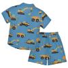 XDMXY Excavator Concrete Mixer Boys Summer Button-Down Shirt and Shorts Sets Hawaiian Outfits Truck Print 2 Piece Sets for 3-10T Kids (Color-1, 3T) view 2