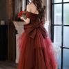 BENECREAT Satin Corset Back Kit Wedding Dress Zipper Replacement Adjustable Fit Corset Kit Loops Dark Red Lace-up Back Kit for Formal Prom Dress Strap view 4