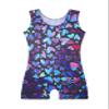 EQSJIU Gymnastics Shorts For Girls Blue Heart Shiny Kids Gymnastics Leotards For Girls 5/6 Years Little Students view 2