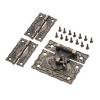 3pcs/kit Box Latch Hasp Clasp Hinges w/Screw Suitcase Cabinet Retro Bronze Jewelry Wooden Case Vintage Hardware view 1