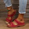 Orthopedic Sandals for Women,Summer Wedge Sandals with Arch Support Comfortable Walking Slippers Anti-Slip Breathable Slip On Flip Flops Lightweight Athletic Yoga Mat Sandals Dressy Womens 2023 view 2