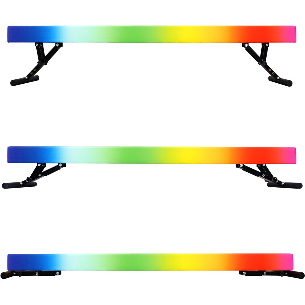 FC FUNCHEER 8FT Adjustable Balance Beam for Kids Gymnastics - 4-Knob Quick-Adjust, Tri-Lock Stability, Competition 4" Width, 3 Heights (17/32/42cm) for Home Training Equipment Ages 4+