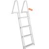 VEVOR Removable Dock Ladder 4 Steps, 350 lbs Load Capacity, Pontoon Boat Ladder with 4'' Wide Step & Nonslip Mat for Ship/Lake/Pool/Marine Boarding view 1