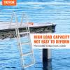 VEVOR Removable Dock Ladder 4 Steps, 350 lbs Load Capacity, Pontoon Boat Ladder with 4'' Wide Step & Nonslip Mat for Ship/Lake/Pool/Marine Boarding view 2