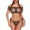 Avidlove Bra and Panty Set Ruffle 2 Pieces Lingerie Set Mesh Babydoll Chemise Black Star XX-Large view 1