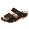 Orthopedic Sandals for Women, Women Wedge Walking Slippers with Arch Support Anti-Slip Breathable Sandal Slip On Flip Flops Dressy Summer Comfy Platform Beach Travel Sandal Shoes (04-Black, 7) view 1