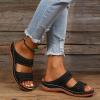 Orthopedic Sandals for Women, Women Wedge Walking Slippers with Arch Support Anti-Slip Breathable Sandal Slip On Flip Flops Dressy Summer Comfy Platform Beach Travel Sandal Shoes (04-Black, 7) view 2