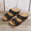 Orthopedic Sandals for Women, Women Wedge Walking Slippers with Arch Support Anti-Slip Breathable Sandal Slip On Flip Flops Dressy Summer Comfy Platform Beach Travel Sandal Shoes (04-Black, 7) view 3
