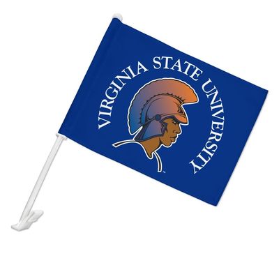 Virginia State University Primary Logo Car Truck Flag with Window Clip On Pole Holder - Left Driver Side