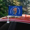 Virginia State University Primary Logo Car Truck Flag with Window Clip On Pole Holder - Left Driver Side view 2