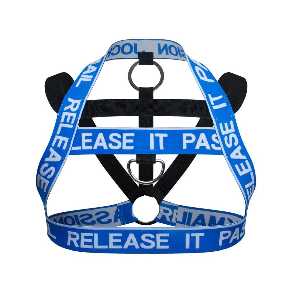 JOCKMAIL Mens Fitness Harness Shoulder Strap Mens Fitness Body Chest Half Harness Athletic Shoulder Strap (Alpha, one Size, Regular, Blue)