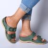 Orthopedic Sandals for Women, Women Wedge Walking Slippers with Arch Support Anti-Slip Breathable Sandal Slip On Flip Flops Dressy Summer Comfy Platform Beach Travel Sandal Shoes (06-Green, 8.5) view 2