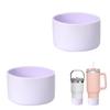 2Pcs Silicone Bumper Boot for Stanley Quencher Adventure 40oz Tumbler with Handle & Stanley IceFlow 20oz 30oz, Protective Water Bottle Bottom Sleeve Cover, Stanley Tumbler Accessories (Light Purple)