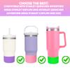 2Pcs Silicone Bumper Boot for Stanley Quencher Adventure 40oz Tumbler with Handle & Stanley IceFlow 20oz 30oz, Protective Water Bottle Bottom Sleeve Cover, Stanley Tumbler Accessories (Light Purple) view 3
