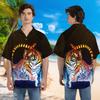 Bengal Tiger Hawaiian Shirts for Men - Fire Flame Button Down Mens Hawaiian Shirts Short Sleeve Series 61 Size XL view 2