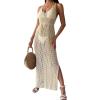 VOGMAR Solid Color Knitted Suspender Dress Beach Casual Sweater Outer Dress for Women view 1
