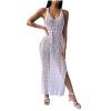 VOGMAR Solid Color Knitted Suspender Dress Beach Casual Sweater Outer Dress for Women view 2