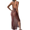VOGMAR Solid Color Knitted Suspender Dress Beach Casual Sweater Outer Dress for Women view 3