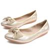 Hee grand Womens Bow Foldable Ballet Flats Soft Pointed Toe Slip on Flat Shoes Comfort Loafers for Travel,Gold 7.5 view 1