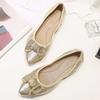 Hee grand Womens Bow Foldable Ballet Flats Soft Pointed Toe Slip on Flat Shoes Comfort Loafers for Travel,Gold 7.5 view 2