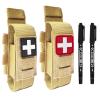 Laser Cut Tactical Molle Tourniquet Pouch TQ Holder Tourniquets Holster IFAK TQ Tourniquet Case Trauma Medical Shear Pouch Pen and Penlight Holder (TAN Set 2) view 1