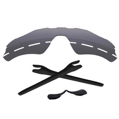Forobb 1.6MM Polarized Replacement Lenses & Rubber Kits for Oakley Radar EV Path OO9208 Sunglasses - Chrome Iridium - Polycarbonate Polarized