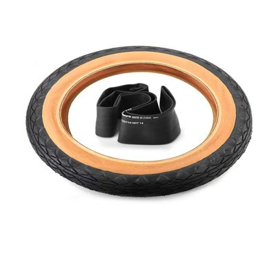 20x4 Bike Tire | 20x4.0 Fat Tire Brown Sidewall Design for Ebike | E Bike Anti-Stab Fat Tire 20 x 4 | 20 Inch Fat Tire Compatible with Most 20 x 4.0 Road Electric Bike/Mountain Bike Fat Bike
