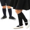 Hugh Ugoli Girls Boys Kids School Uniform Long Dress Socks, Extremely Soft, Comfortable, Rayon derived from Bamboo, Chemical-Free, 6 Pairs Black/Navy Blue | 7-8 Years view 1
