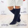 Hugh Ugoli Girls Boys Kids School Uniform Long Dress Socks, Extremely Soft, Comfortable, Rayon derived from Bamboo, Chemical-Free, 6 Pairs Black/Navy Blue | 7-8 Years view 3