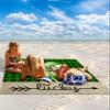 Smile Sunflower Beach Blanket, St. Patrick's Day Beach Mat 83"x79" Large Picnic Blanket,Sandproof Waterproof Outdoor Beach Blankets for Travel Camping Hiking Beach Vacation view 2