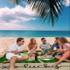 Smile Sunflower Beach Blanket, St. Patrick's Day Beach Mat 83"x79" Large Picnic Blanket,Sandproof Waterproof Outdoor Beach Blankets for Travel Camping Hiking Beach Vacation view 3