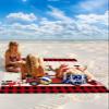 Beach Blanket, Valentine's Day Red Truck and Love Heart Beige Texture Beach Mat 95"x80" Large Picnic Blanket,Sandproof Waterproof Outdoor Beach Blankets for Travel Camping Hiking Beach Vacation view 2