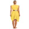 HULIJA Women's V Neck Sleeveless Praise Dance Dresses Irregular Liturgical Worship Dance Costume 03-yw Large view 2