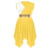HULIJA Women's V Neck Sleeveless Praise Dance Dresses Irregular Liturgical Worship Dance Costume 03-yw Large view 3