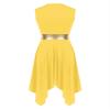 HULIJA Women's V Neck Sleeveless Praise Dance Dresses Irregular Liturgical Worship Dance Costume 03-yw Large view 4