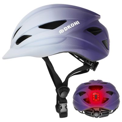 Bike Helmet Adult Urban:Bicycle Helmet for Men Women with USB Charge Detachable Taillight Helmets for Commuter Cycling Scooters